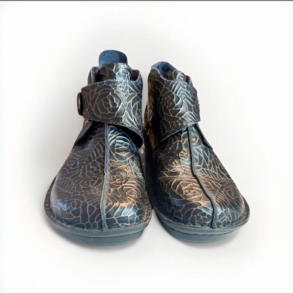 Alegria by PG Lite Women’s Ankle Boots Black Bronze Floral Pattern Size 39 (US 9 - Picture 1 of 11
